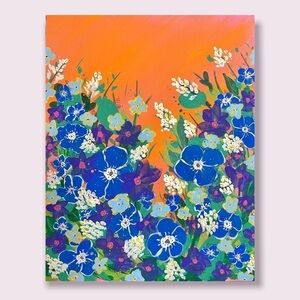 Original floral painting 16”x 20” on canvas panel - Acrylic